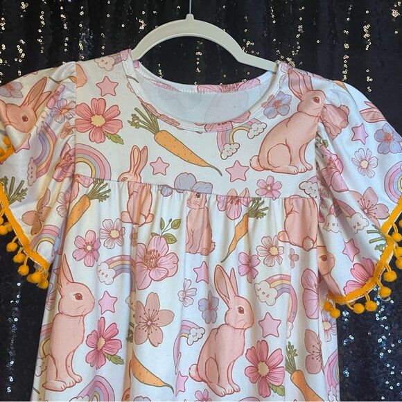 Amazon Pink Bunny and Floral Kids Nightgown - Picture 3 of 7